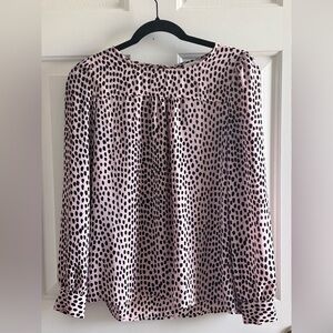 J.Crew light pink, polka dot blouse.